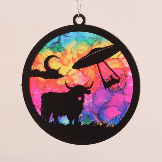 Cow Abduction Suncatcher