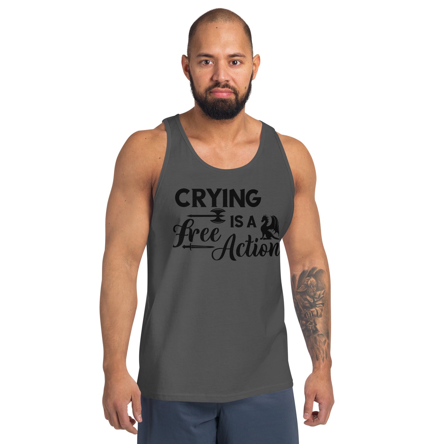 Crying is a Free Action - Dungeons and Dragons Inspired Tank Top