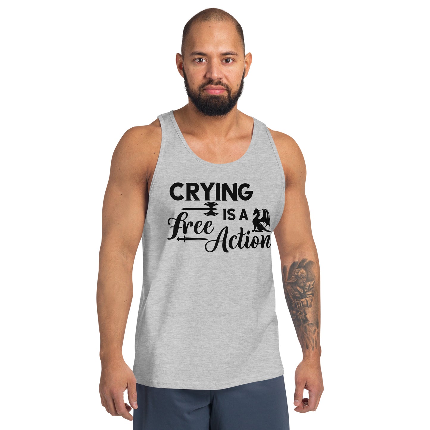 Crying is a Free Action - Dungeons and Dragons Inspired Tank Top