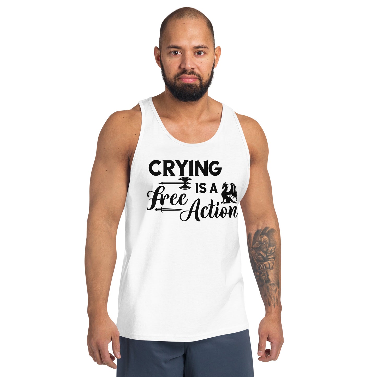 Crying is a Free Action - Dungeons and Dragons Inspired Tank Top