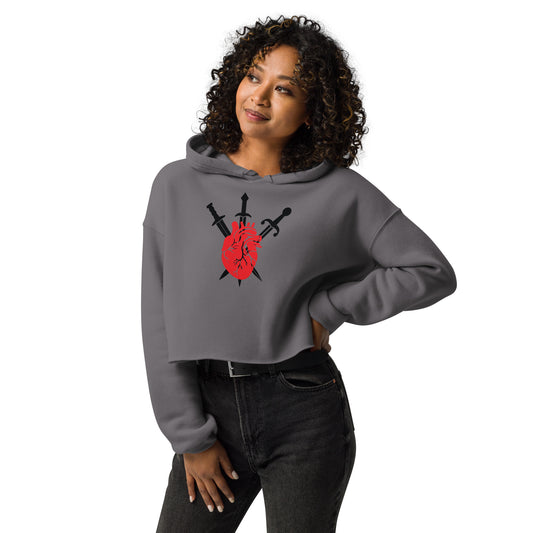 Three of Swords Tarot Inspired Cropped Hoodie
